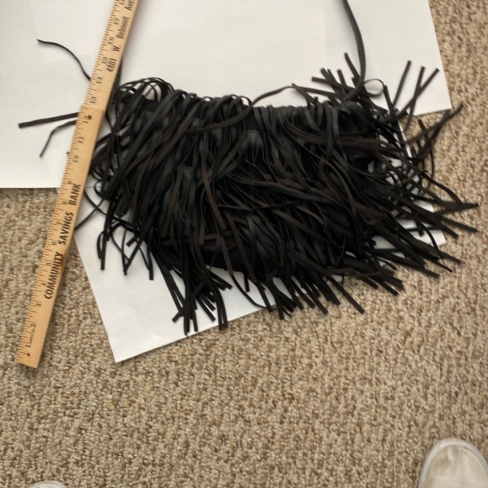 Black Fringe Clutch